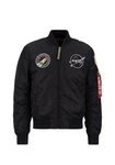 Alpha Industries Bomberjacke MA-1 VF Vintage Fit NASA Schwarz/Grau/Dunkelblau/Blau