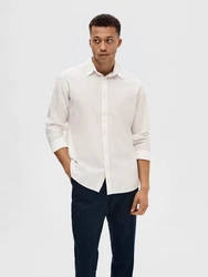 SELECTED HOMME Hemd Weiß/Khaki