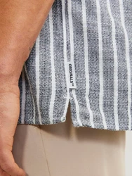 Jack & Jones Kurzarmhemd JORCABANA STRIPE SHIRT SS SN Grau/Dunkelgrau