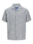 Jack & Jones Kurzarmhemd JORCABANA STRIPE SHIRT SS SN Grau/Dunkelgrau