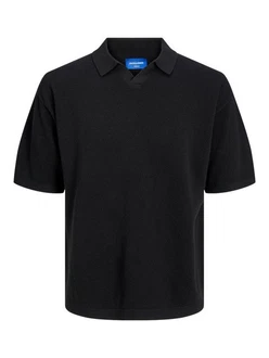 JACK & JONES Pullover Kurzarmhemd Poloshirt JORLINEN BLEND KNIT SS POLO SN