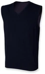 Henbury Sweatshirt Herren ärmelloser V-Ausschnitt Pullover Dunkelblau/Blau