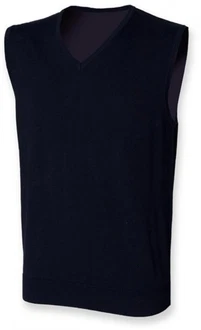 Henbury Sweatshirt Herren ärmelloser V-Ausschnitt Pullover