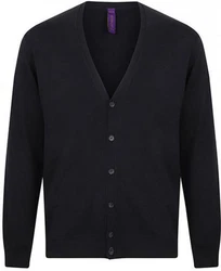 Henbury V Button Cardigan Dunkelblau/Lila/Schwarz/Hellblau