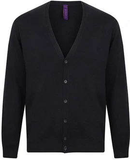 Henbury V Button Cardigan Dunkelblau/Lila/Schwarz/Hellblau
