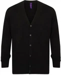Henbury V Button Cardigan Schwarz