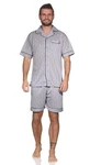 EloModa Capri-Pyjama Herren Pyjama Schlaf-Anzug (2 tlg) Grau/Blau/Dunkelblau/Hellblau