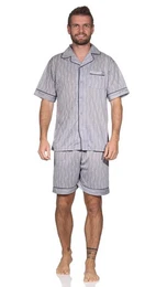 Capri-Pyjama Herren Pyjama Short & Hemd Schlaf-Anzug, Gr. M L XL 2XL (2 tlg)
