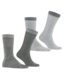 Esprit Socken Allover Stripe 2-Pack Grau/Hellgrau/Dunkelgrau/Silber