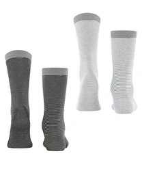Esprit Socken Allover Stripe 2-Pack Grau/Hellgrau/Dunkelgrau/Silber