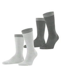 Esprit Socken Allover Stripe 2-Pack Grau/Hellgrau/Dunkelgrau/Silber