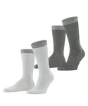 Esprit Socken Allover Stripe 2-Pack Grau/Hellgrau/Dunkelgrau/Silber