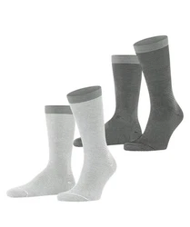 Esprit Socken Allover Stripe 2-Pack Grau/Hellgrau/Dunkelgrau/Silber