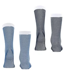 Esprit Socken Allover Stripe 2-Pack Hellblau/Grau/Blau