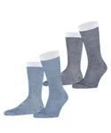 Esprit Socken Allover Stripe 2-Pack Hellblau/Grau/Blau