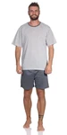 EloModa Capri-Pyjama Herren Pyjama Short und Tshirt Schlafanzug Nachthemd Grau/Hellgrau