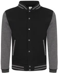 Just Hoods Sweatjacke Varsity Jacket Dunkelgrau/Schwarz/Hellgrau/Grau Just Hoods Sweatjacke Varsity Jacket Dunkelgrau/Schwarz/Hellgrau/Grau