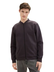 TOM TAILOR Denim Sweat Bomber Jacke Dunkelgrau/Schwarz/Dunkelblau/Grau