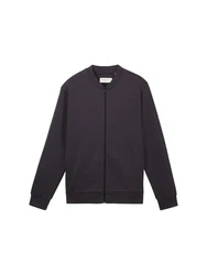 TOM TAILOR Denim Sweat Bomber Jacke Dunkelgrau/Schwarz/Dunkelblau/Grau