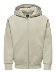 ONLY & SONS Sweatjacke ONSDAN LIFE RLX HEAVY Khaki/Beige/Grau/Braun/Hellgrau