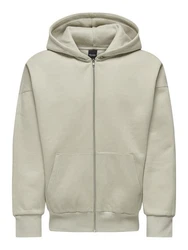 ONLY & SONS Sweatjacke ONSDAN LIFE RLX HEAVY Khaki/Beige/Grau/Braun/Hellgrau