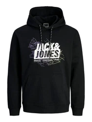 Jack & Jones JCOMAP LOGO SWEAT HOOD SN Kapuzenpullover Schwarz/Hellblau/Dunkelblau/Lila