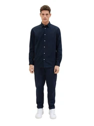 TOM TAILOR Stretch Poplin Langarmhemd 