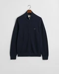 Gant Strickjacke Cotton Pique Zip Cardigan Dunkelblau/Hellblau/Blau