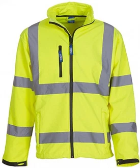 YOKO Softshelljacke High Visibility 2 Bands & Braces Gelb