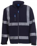 YOKO Softshelljacke High Visibility 2 Bands & Braces Dunkelblau/Blau/Grau