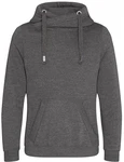 Just Hoods Sweatshirt Cross Neck Hoodie Dunkelgrau/Grau/Hellgrau
