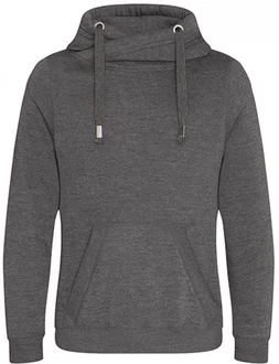 Just Hoods Sweatshirt Cross Neck Hoodie Dunkelgrau/Grau/Hellgrau