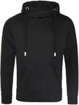 Just Hoods Sweatshirt Cross Neck Hoodie Schwarz