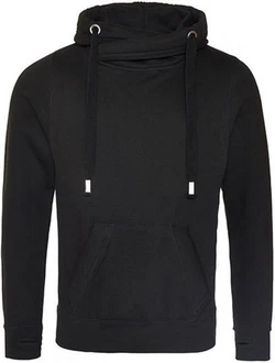 Just Hoods Sweatshirt Cross Neck Hoodie Schwarz Just Hoods Sweatshirt Cross Neck Hoodie Schwarz