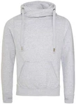 Just Hoods Sweatshirt Cross Neck Hoodie Grau/Hellgrau