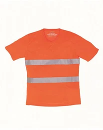 Warnschutz-Shirt Herren Hi Vis Top Cool Super Light V-Neck Arbeits T-Shirt