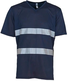 Warnschutz-Shirt Herren Hi Vis Top Cool Super Light V-Neck Arbeits T-Shirt