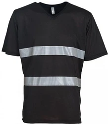 YOKO Warnschutz-Shirt Herren Hi Vis Top V-Neck Schwarz/Dunkelgrau/Dunkelblau/Grau