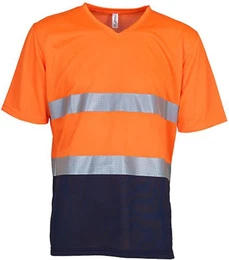 Warnschutz-Shirt Herren Hi Vis Top Cool Super Light V-Neck Arbeits T-Shirt