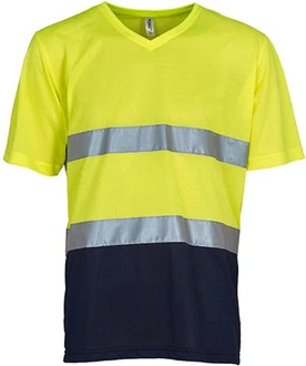 YOKO Warnschutz-Shirt Herren Hi Vis Top V-Neck YOKO Warnschutz-Shirt Herren Hi Vis Top V-Neck