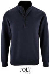 SOLS Sweatshirt Herren Zip High Collar Stan Dunkelblau/Blau
