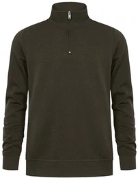 Sweatshirt Unisex Troyer Side Pocket Halfzip