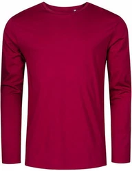 Promodoro Langarmshirt Herren Roundneck T-Shirt Dunkelrot/Rosa/Lila