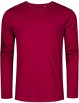 Promodoro Langarmshirt Herren Roundneck T-Shirt Dunkelrot/Rosa/Lila