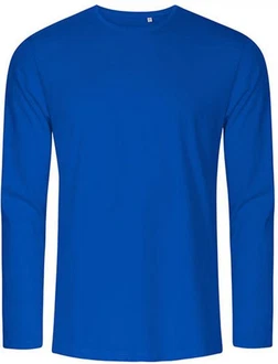Promodoro Langarmshirt Herren Roundneck T-Shirt Blau/Dunkelblau