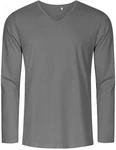 Promodoro Langarmshirt Herren V-Neck T-Shirt Longsleeve Hellgrau/Grau/Dunkelgrau