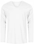 Promodoro Langarmshirt Herren V-Neck T-Shirt Longsleeve Grau/Weiß/Creme/Khaki