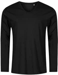 Promodoro Langarmshirt Herren V-Neck T-Shirt Longsleeve Schwarz