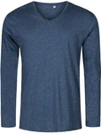 Promodoro Langarmshirt Herren V-Neck T-Shirt Longsleeve Dunkelblau/Blau/Hellblau