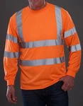 YOKO Warnschutz-Shirt Hi Vis Long Sleeve T-Shirt (20471) Orange
